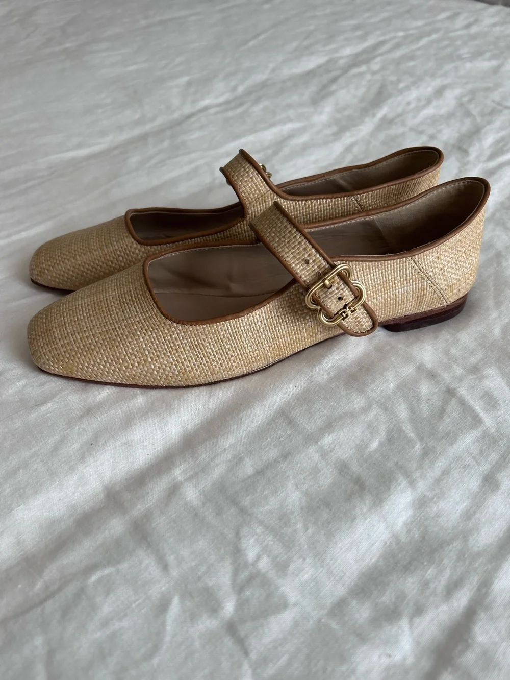 Sam Edelman Michaela Raffia Mary Jane Flats ~ Size 8 - Picture 3 of 7